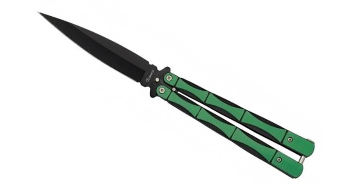 Couteau Papillon Balisong Cm Vert Albainox Couteaux Papillons